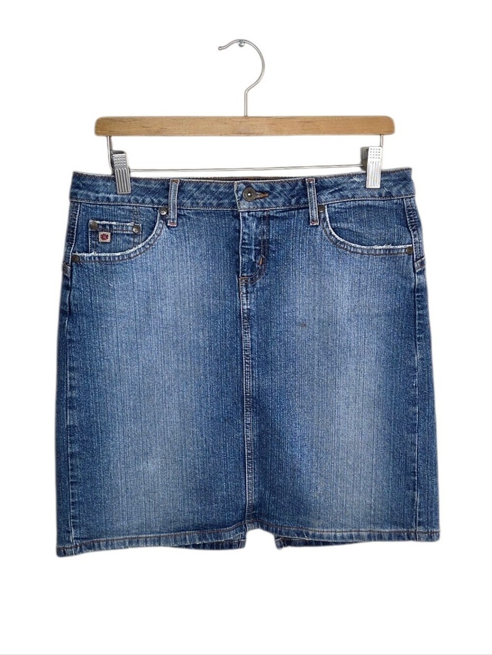 90s Vintage Paris Blues Straight Denim Jean Mini Skirt Junior Size 7 Classic